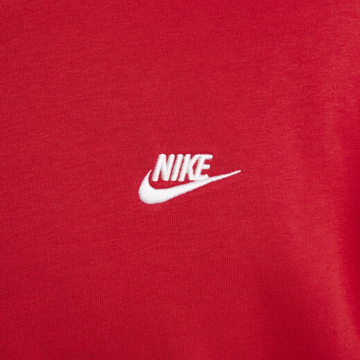 耐克（NIKE）官方男子法式毛圈上衣秋季圆领卫衣刺绣柔软舒适FN3889 657大学红/白 XL