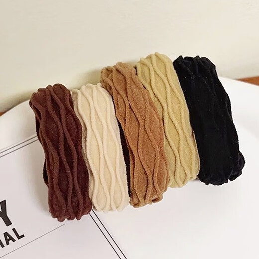 Likashi High Elasticity Hair Tie for Women, Simple and Versatile Hair Tie, Rubber Band, Hair Tie, Hair Accessory, Patterned Black Towel Ring, 15 Pack