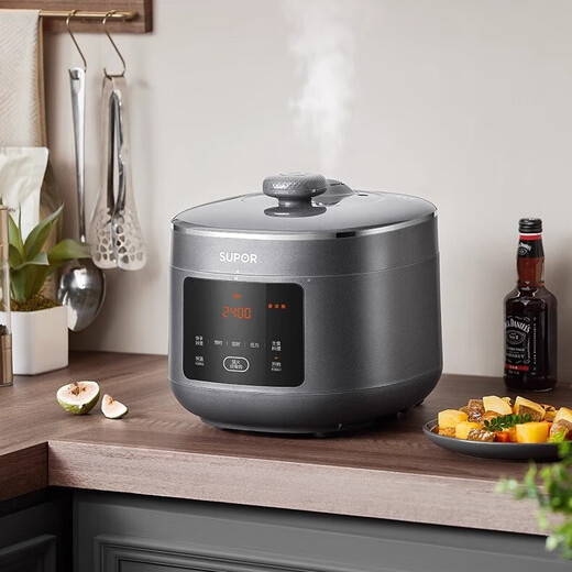 苏泊尔电压力锅SY-50FC5009Q家用5L智能预约多功能0涂层钢球釜双胆压锅 深空灰 5L
