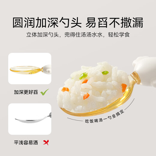 Yeehoo Baby lernt zu essen und trainiert Löffel Elbow Fork Spoon Baby ergänzende Lebensmittellöffel Übung Kindergeschirr auf Weiß [Ellbogengabel Löffel] freie Aufbewahrungsbox