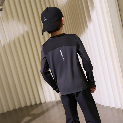 AIMER KIDS summer new product antibacterial cool cotton sunscreen children's T-shirt for boys and girls versatile T unisex long-sleeved moisture-absorbent quick-drying small ice skin rock gray AK281E763 130