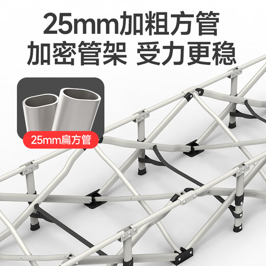 臣品优选折叠床午休床办公室午睡床单人床医院陪护床行军床户外家用简易床 【浅灰色-平头】十四脚充棉款