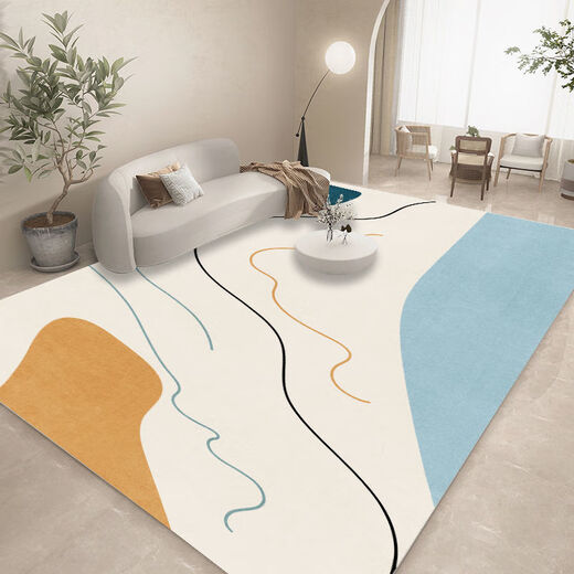 Xinlin carpet large area living room carpet simple Nordic style room coffee table mat household sofa full carpet stain-resistant floor mat polarized simple leaf 100*120