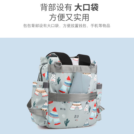 Bangboshi Mummy Bag Multifunctional Backpack Lightweight Mother and Baby Handbag Large Capacity Fashionable Baby Walking Bag Mummy Bag [Gray Snowman]