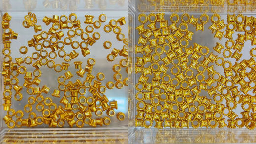 Ouyin 18k gold accessories diy small separator beads cardan shaft twist tube handmade gold accessories separator loose beads beaded braided rope extension type A (single head)