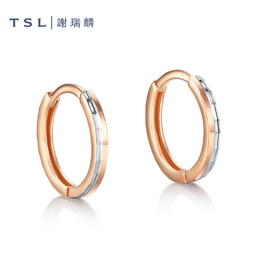 Xie Ruilin (TSL) 18K gold earrings simple and casual geometric earrings BE661-BE663 BE662-two-color car flower