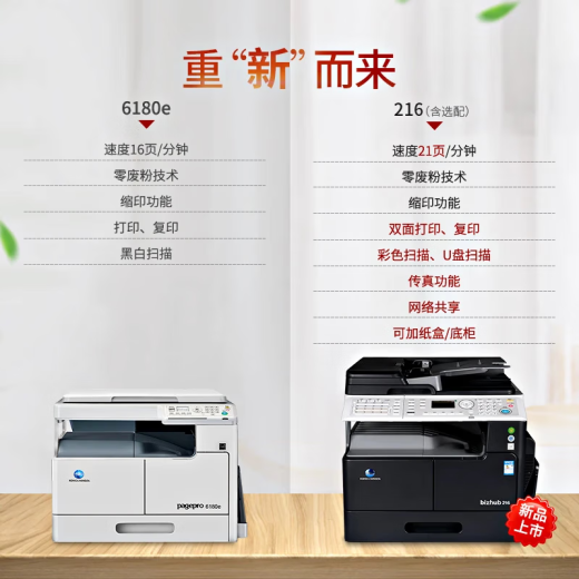 柯尼卡美能达205i 215i 225i 6180en a3打印机复印机A4黑白激光多功能一体机扫描网络办公家用 215i：21页速度,双面打印/网络/复印/扫描