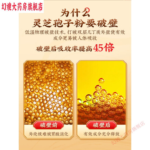 通用蓝帽子破壁灵芝孢子粉胶囊 一泰牌破壁灵芝孢子粉林芝袍子粉赤灵 精品礼盒装两套(三萜含量高·+礼佳品)