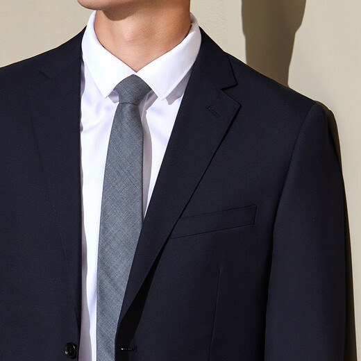 Antonio Wool Suit Men's Business Formal Suit Crisp Three-dimensional Wedding Groom's Suit Banquet Dress Two-piece Set Dark Blue 44 B (165/88B)