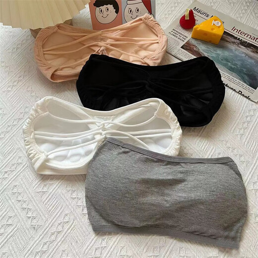 Hanzidai Breathable Push-up Bra Strapless Thin Small Breast Anti-Exposed No Wire Ring Tube Bra Women's Back Sports Wrap Bra Black One Size 80-120Jin Jin is equal to 0.5 kg