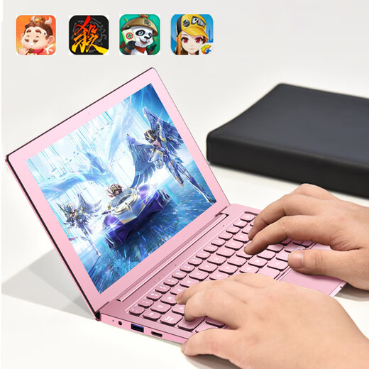 Toposh offizieller Zuschuss von 15 % Mini-Laptop 10-Zoll-Touchscreen ultradünnes Business-Office-Notebook tragbares kleines Handheld-Spiele-Notebook College-Studenten-Heimcomputer Roségold schmaler Rahmen – 16 GB DDR5-Speicher Smart Ai Büro-Notebook 256 GB Solid-State-Laufwerk