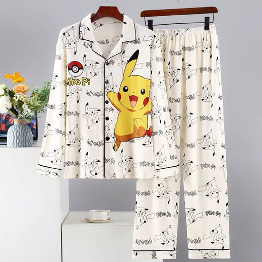 Modal Frühlings- und Herbst-Herren-Pyjamas lange Ärmel Lange Hosen Student Cartoon Plus Size Teenager Männer Herren Winter Home Clothing Set 9901 Herren xl (125-150) Jin [Jin gleich 0,5 kg]