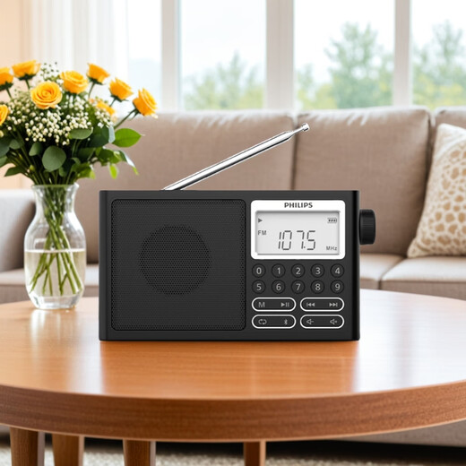 飞利浦（PHILIPS）TAR3878全波段收音机高音质老人便携式多功能数字短波调频广播专业充电插卡半导体蓝牙音响播放机 标配+充电头+16G内存卡