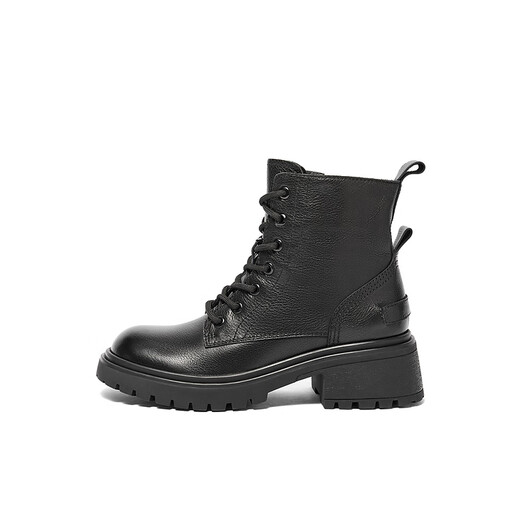 Senda Martin Boots para mujeres Año Nuevo Invierno Compañero Invierno Siguiente Motocicleta Botas cortas Cortas XFC01DD4 Negro Fleece 40