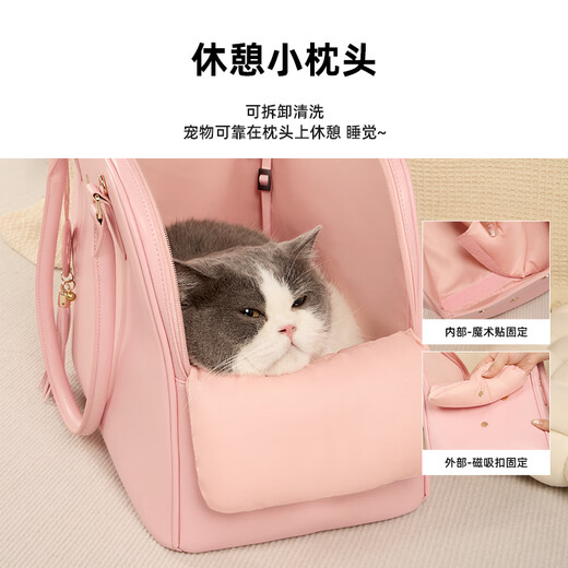 wakytu英国品牌猫包外出便携包航空箱手提猫包太空舱猫箱笼狗狗宠物背包 经典黑S码【适合8斤以内】