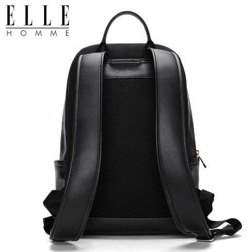 ELLE HOMME men's backpack trendy cowhide backpack casual outdoor schoolbag EA788207261 black