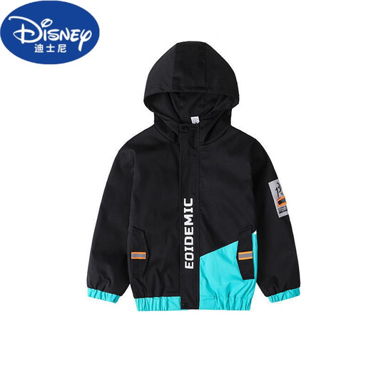 迪士尼（Disney）儿童装男童秋装外套2024新款中大童秋季炸街男孩春秋款洋气风衣潮 黑色EOM春秋款 150cm 适合身高140CM左