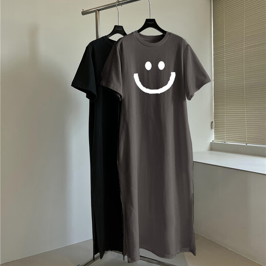 
Langsha pure cotton nightgown for women's summer thin large size pregnant women's pajamas dress home clothes summer casual loose short-sleeved long skirt white [A9901] M [Recommended 110Jin [Jin equals 0.5 kg]]