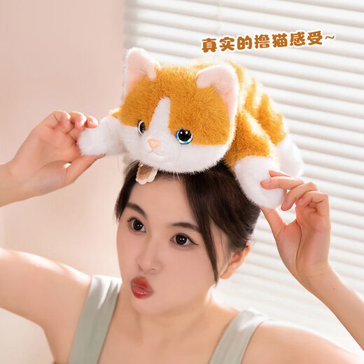 威尔通（WELTSTON）毛绒玩具玩偶抱枕摆件靠垫娃娃生日礼物女生 仿真小橘猫咪公仔