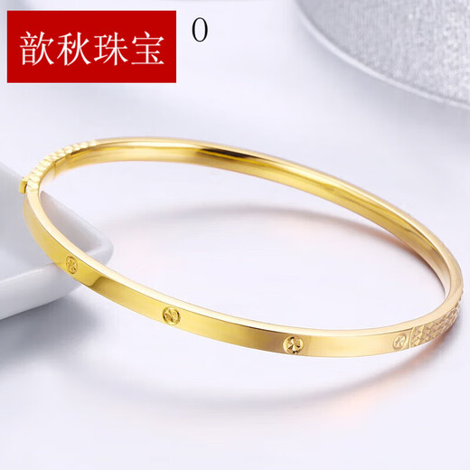 Xinqiu 18K gold bracelet rose gold color gold fashion jewelry simple Korean style girlfriend 3.3mm rose gold 6.00g