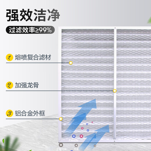 泰尔诺初效g4板式过滤器中效袋式高效空气过滤网环保设备中央空调出风口 初效板式网式313*1047*45