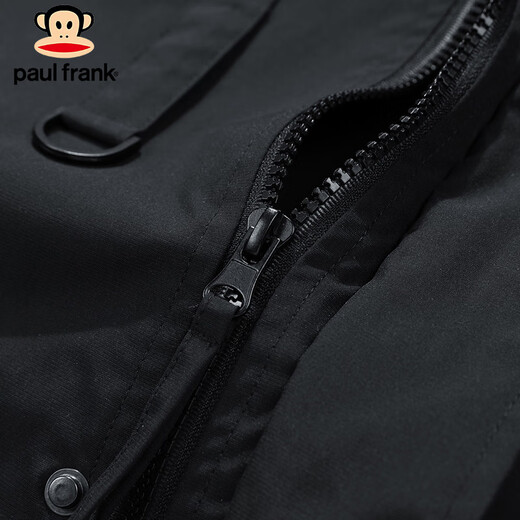 Paul Frank Jacket Men's Autumn and Winter Trendy Casual Work Jacket Men's American Aviator Men's Black 2XL