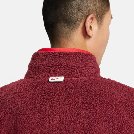 Nike (Nike) Jacke Herrenbekleidung Frühling 2025 CNY Dragon Jahr Limited New Drei-Hook Imitation Lammstand Halsband Sport Casual Clothing FZ6194-677 Red XL