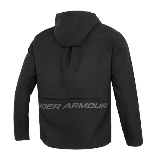 Under Armour official top men 2025 summer new sportswear fitness training suit comfortable breathable woven hooded jacket 1376795-001/lightweight dry/slim fit style M 170/92A