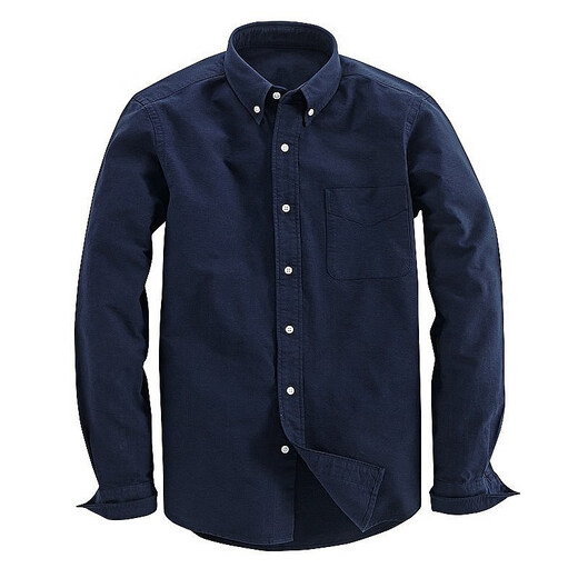 Vancl (VANCL) Mr. Lei's same style Oxford long-sleeved shirt with collar button, navy blue 2XL
