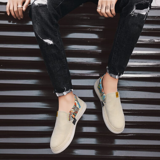 Pavilio de citron Beijing lienzo zapatos para hombres 2025 nuevos zapatos de lienzo casual de verano de mil capas de una pinza de un pin de estilo delgado 41 (255 mm)