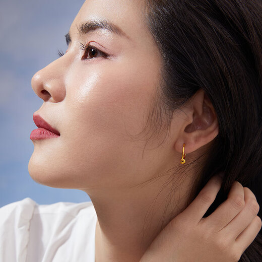 Saturday Fu 5G craft gold earrings for women sparkling gold beads pure gold earrings price A0910235 one pair about 1.33g