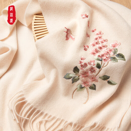 Edificio Brocade Outumn e invierno Bufanda bordada bufanda bordada para mujeres Combinada lana de lana cálida bufanda decorativa decorativa Día del maestro