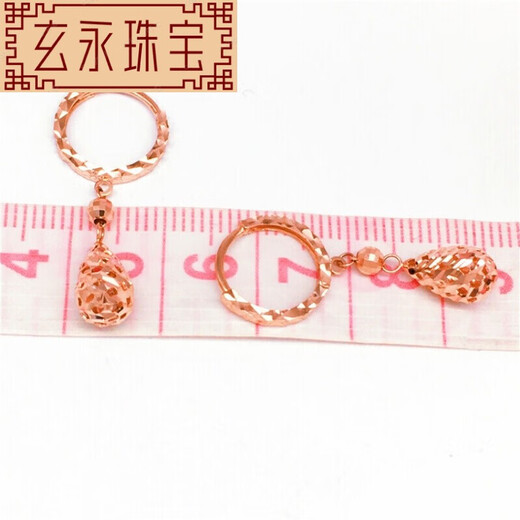 He Jiagong MS COLRKEPAU585 Russian purple gold earrings for women 14k color gold hollow water drop earrings rose gold earrings