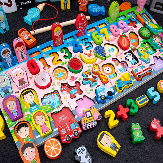 Bonath Children's Early Education Puzzle 1-23-6 ans Numéro Cognitive Building Blocs Baby Intelligence Development Toys for Boys and Girls New Dinosaur Lettres numériques