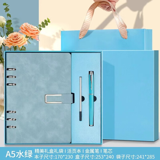 腾雄活页本笔记本本子简约高颜值U型扣记事本可拆卸加厚记录本企业商务伴手礼盒套装实用礼品定制logo