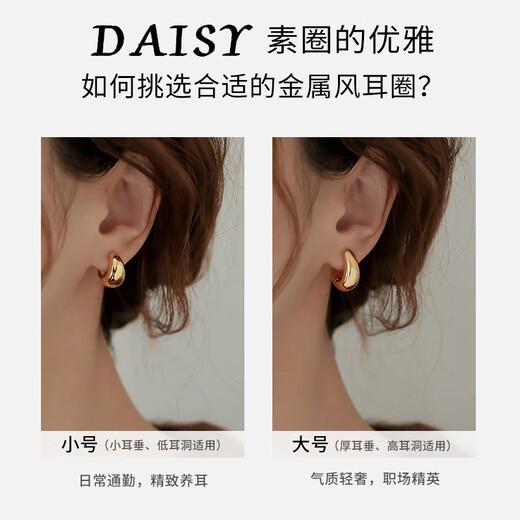 DAISY DREAM925 Silver Needle Circle Water Drop Earrings Women's High-end Unique Earrings 2025 New Hot Style Earrings Earrings Gold Small Water Drop Earrings S925 Silver Needle