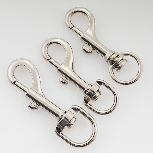 Juchuangqi pet single-head buckle stainless steel dog buckle traction rope chain buckle diving spring buckle rotating universal buckle key chain zinc alloy-No. 2 8.3cm