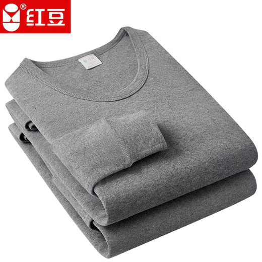 
Red Bean Men's Pure Cotton Autumn Clothes and Autumn Pants Set Thin 100% Cotton Underwear Mid-high-neck Round-neck Loose Cotton Sweater Base Round-neck Pure Cotton Dark Gray Set 3XL (185) (170-195Jin[Jin is equal to 0.5 kg])