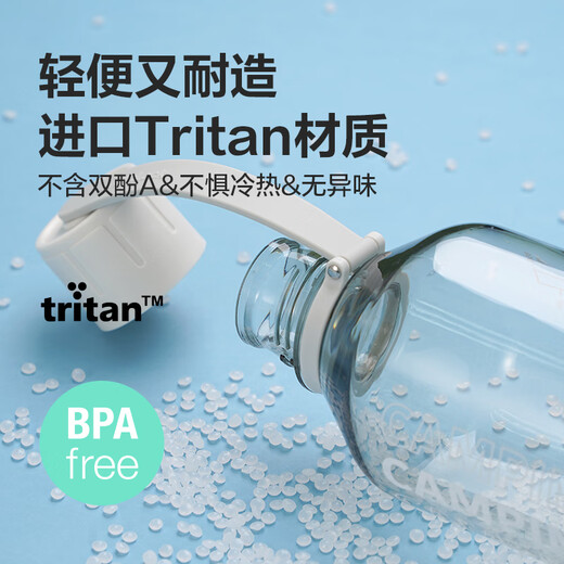 乐扣乐扣（LOCK&LOCK）户外运动水壶 大容量Tritan带提手刻度健身塑料水杯子 ABF690WHT白色 1L