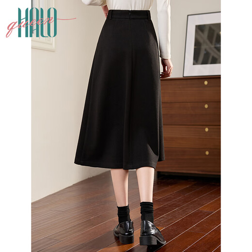 Halo Queen suit women's autumn and winter annual party dress thickened pleated skirt versatile slimming over-the-knee skirt A-line skirt H144B6003