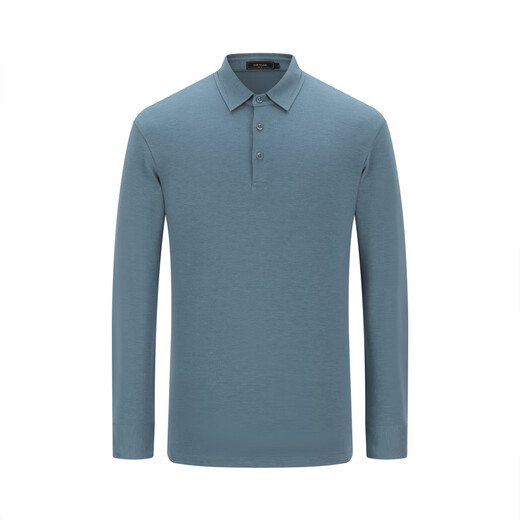 YOUNGOR POLO shirt men's autumn long-sleeved POLO shirt blended fabric twill brushed soft and comfortable shopping mall same style blue-green YLYM515098GCA M