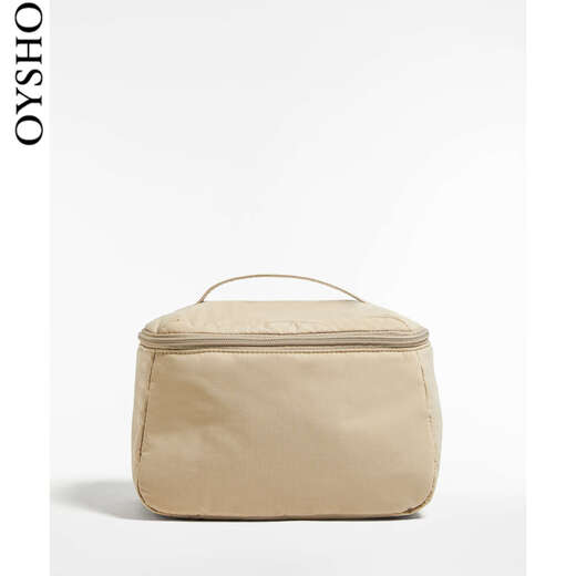 Oysho cosmetics toiletry storage bag travel portable flip handbag 14084380 107 sand color