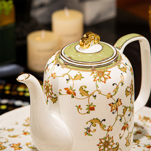 NINE CRANES high-end Jingdezhen water set housewarming and moving bone china water cup high-value tea set complete set of wedding gifts for newlyweds like flowers 8-piece set | gift box + ghostwriting greeting card