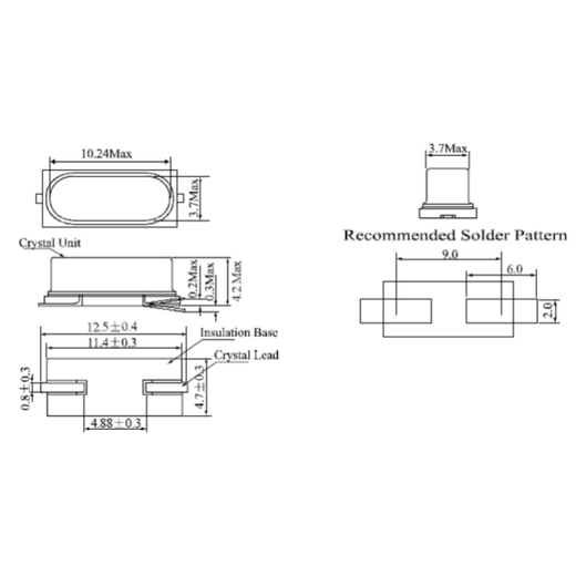 Lanshi SMD Passive Crystal Oscillator Crystal Resonator 28.224MHZ (100 pieces)