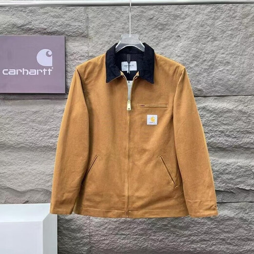 CARHARTT卡哈特底特律高级复古春秋款水洗工装ins男士夹克女外套 卡其色 羊毛内里 S