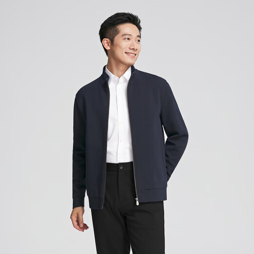 YOUNGOR knitted sweater men's autumn and winter young men's knitted jacket blended fabric soft and comfortable shopping mall same style Navy YWWY515106FKA XL