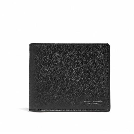 Coach (Coach) [Brand Direct Supply] Kurzer schwarzes schwarzes Leder -Brieftasche von Herren -Klapperhöhungen