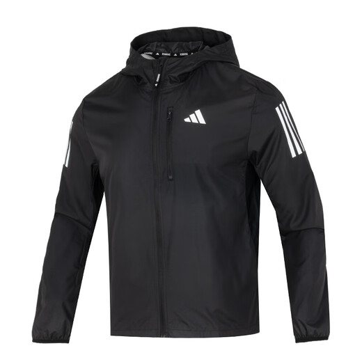Adidas Jacket Men's 25 Autumn New Outdor Running Sportswear informal Men transpirable a prueba de viento Hombres en1483/negro/tejido One Mication M Recomendado 135-155Jin [Jin iguala 0.5 kg]