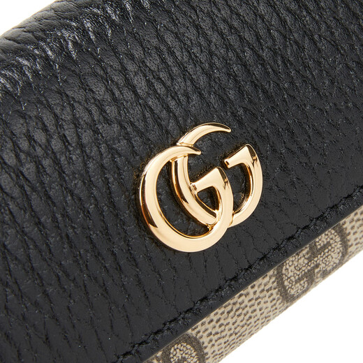 
GUCCI Gucci Women's GG Marmont Series Gold Label GG Old Canvas Leather Key Bag Ebony 456118 17WAG 1283 TU