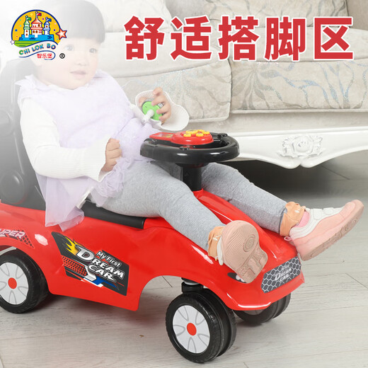 Chilokbo Children's Twisting Car de 1 à 3 ans roue universelle poussant la voiture de jouet coulissante bébé